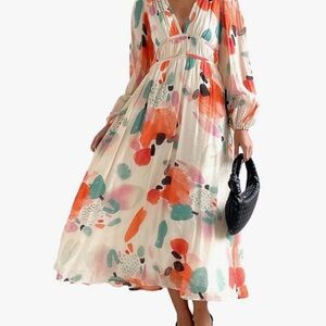 Watercolor Sissyaki dress size small for showers, brunch, church, dates, resort
